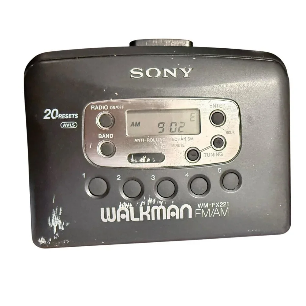 Sony Walkman WM-FX221 AM/FM Radio Cassette Tape Player Vintage With Clip PARTS